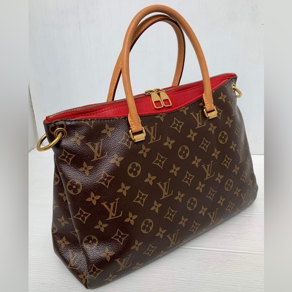 ❤️‍🔥PALLAS MM❤️‍🔥 LOUIS VUITTON Pallas Monogram Canvas Shoulder Bag Red - Picture 4 of 16